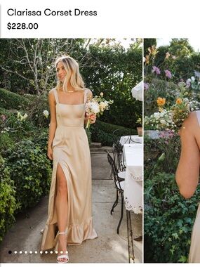 Clarissa Corset Dress in Champagne Luxe Satin